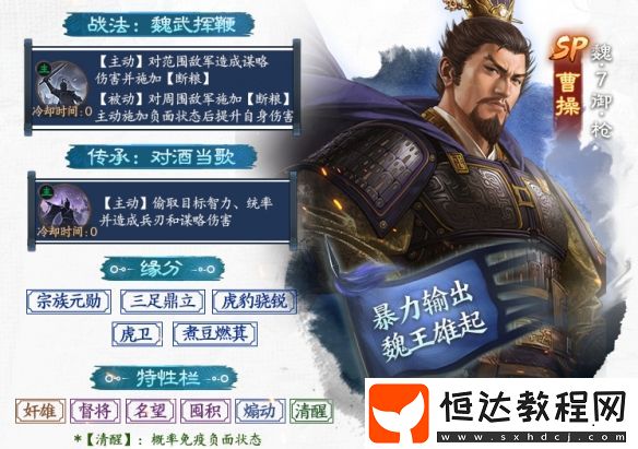 官渡之戰(zhàn)新武將SP曹操推薦陣容